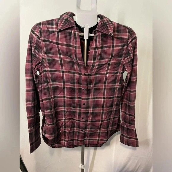 PAIGE Women's Davlyn Shirt Button Up Oversized Boyfriend Fit in Raspberry Mousse - Picture 1 of 6